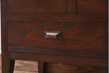 アンティーク家具　脚付き!小ぶりな木製アンティークガラスケース(ショーケース)(2)