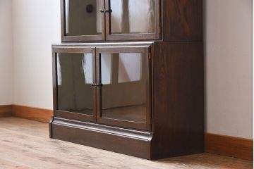 アンティーク家具　イギリスアンティーク　オーク材製　モダンなスタッキングブックケース(3)