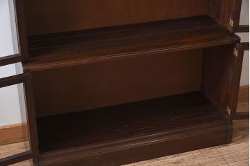 アンティーク家具　イギリスアンティーク　オーク材製　モダンなスタッキングブックケース(3)