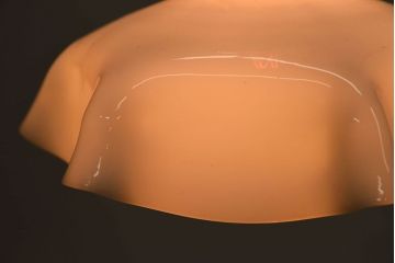 イギリスアンティーク　上品なフリルシェードのペンダントライト(天井照明)(1)