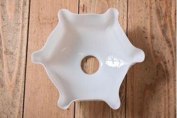 イギリスアンティーク　上品なフリルシェードのペンダントライト(天井照明)(1)