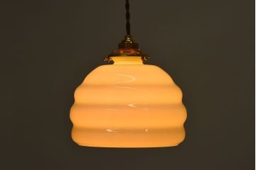 フランスアンティーク　被せガラスシェードのペンダントライト(天井照明)