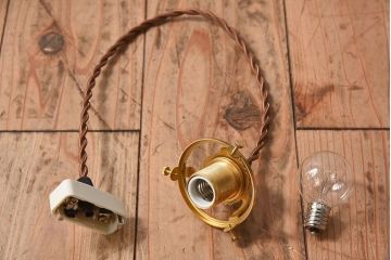 フランスアンティーク　被せガラスシェードのペンダントライト(天井照明)