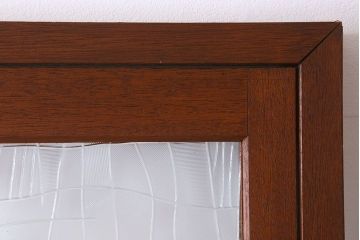 昭和レトロ　モザイクガラス!古い木の特大アンティークガラス戸(間仕切り・パーテーション)