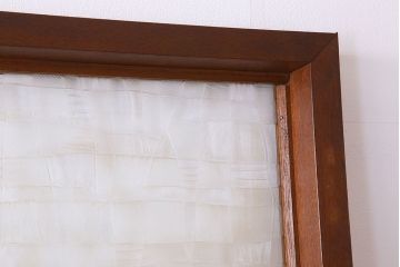 昭和レトロ　モザイクガラス!古い木の特大アンティークガラス戸(間仕切り・パーテーション)