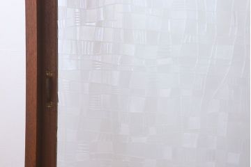 昭和レトロ　モザイクガラス!古い木の特大アンティークガラス戸(間仕切り・パーテーション)