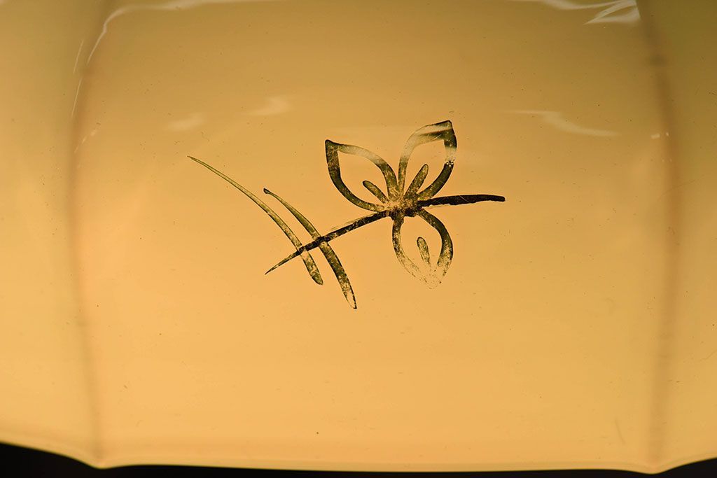 フランスアンティーク　レトロな被せガラスのペンダントライト