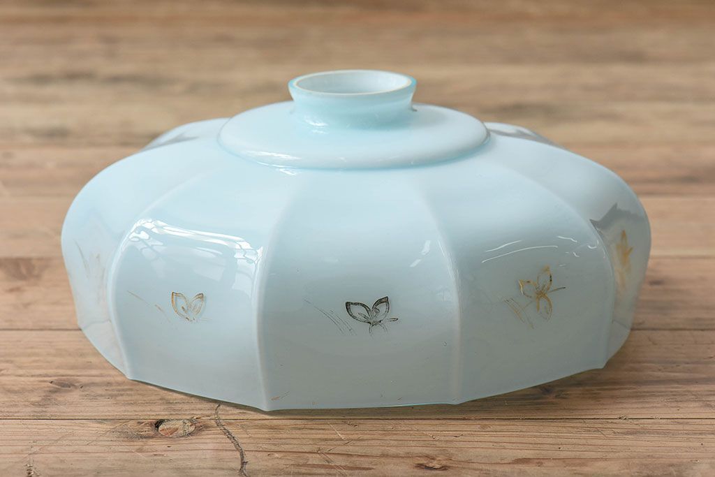 フランスアンティーク　レトロな被せガラスのペンダントライト