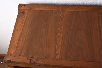 アンティーク家具　三尺　ダイヤガラス引き戸!前檜材製　古い木のアンティーク収納棚(水屋箪笥)