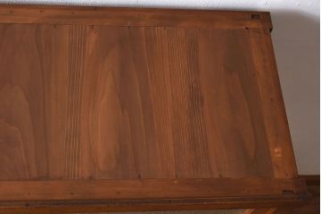 アンティーク家具　三尺　ダイヤガラス引き戸!前檜材製　古い木のアンティーク収納棚(水屋箪笥)