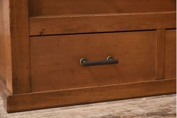 アンティーク家具　三尺　ダイヤガラス引き戸!前檜材製　古い木のアンティーク収納棚(水屋箪笥)