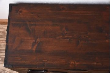 アンティーク家具　和製アンティーク　前面桐材!シンプルな丸金具の時代箪笥ローボード(衣装箪笥)(2)