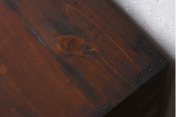 アンティーク家具　和製アンティーク　前面桐材!シンプルな丸金具の時代箪笥ローボード(衣装箪笥)(2)