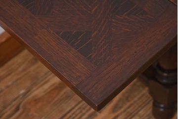 アンティーク家具　パーケット天板!フランスアンティークの小さなエクステンションテーブル