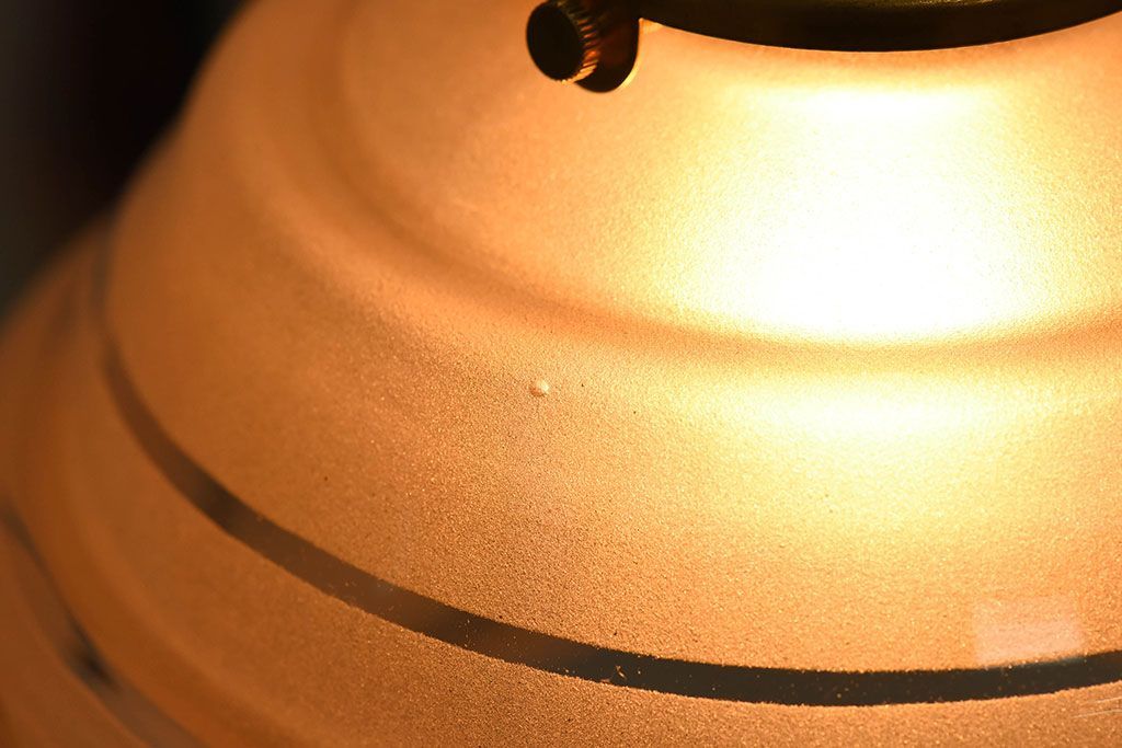 フランスアンティーク　すりガラスシェードのペンダントライト(天井照明)(1)