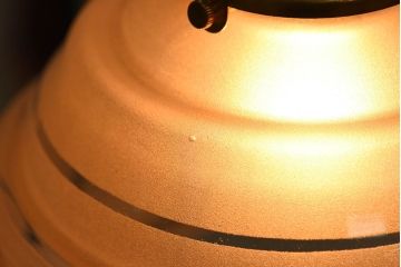 フランスアンティーク　すりガラスシェードのペンダントライト(天井照明)(1)