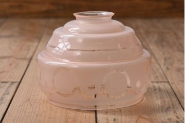 フランスアンティーク　すりガラスシェードのペンダントライト(天井照明)(1)