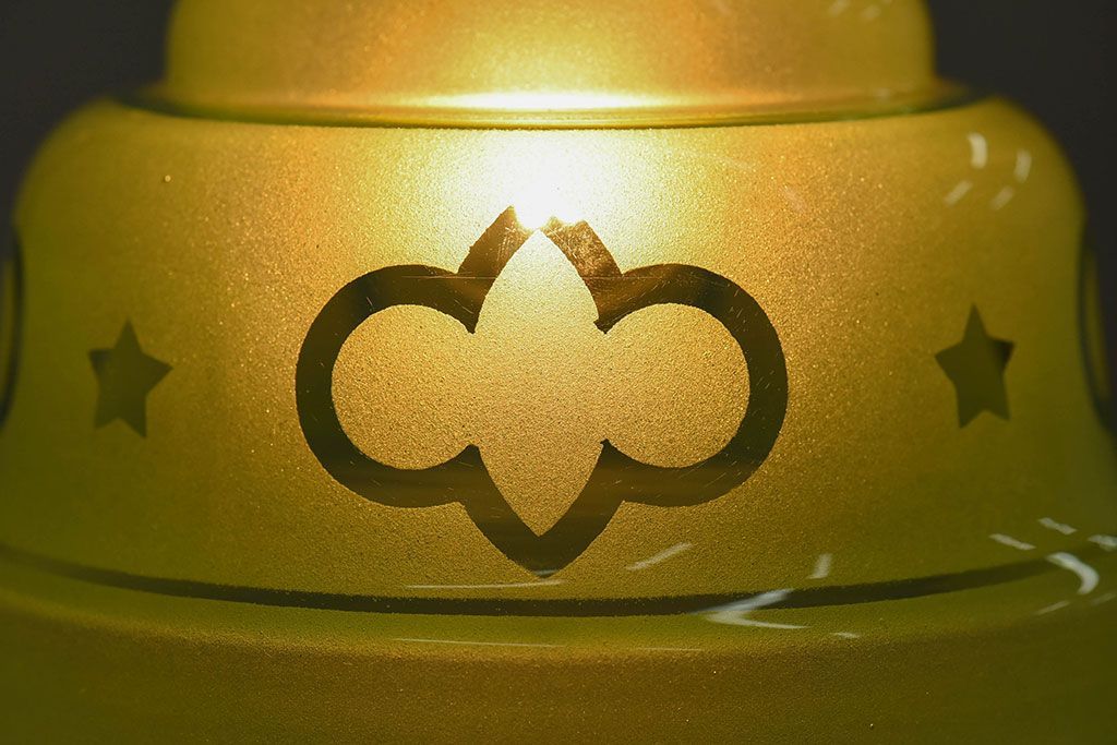 フランスアンティーク　すりガラスシェードのペンダントライト(天井照明)(2)