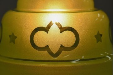 フランスアンティーク　すりガラスシェードのペンダントライト(天井照明)(2)