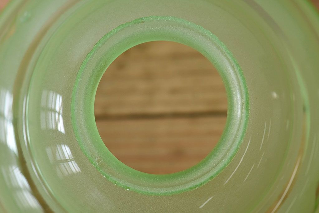 フランスアンティーク　すりガラスシェードのペンダントライト(天井照明)(2)