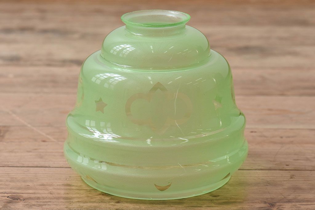 フランスアンティーク　すりガラスシェードのペンダントライト(天井照明)(2)