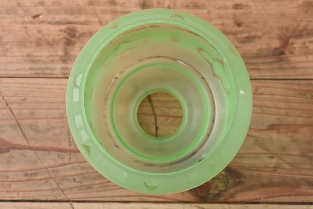 フランスアンティーク　すりガラスシェードのペンダントライト(天井照明)(2)