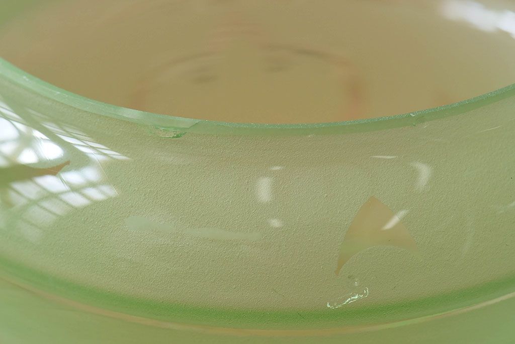 フランスアンティーク　すりガラスシェードのペンダントライト(天井照明)(2)