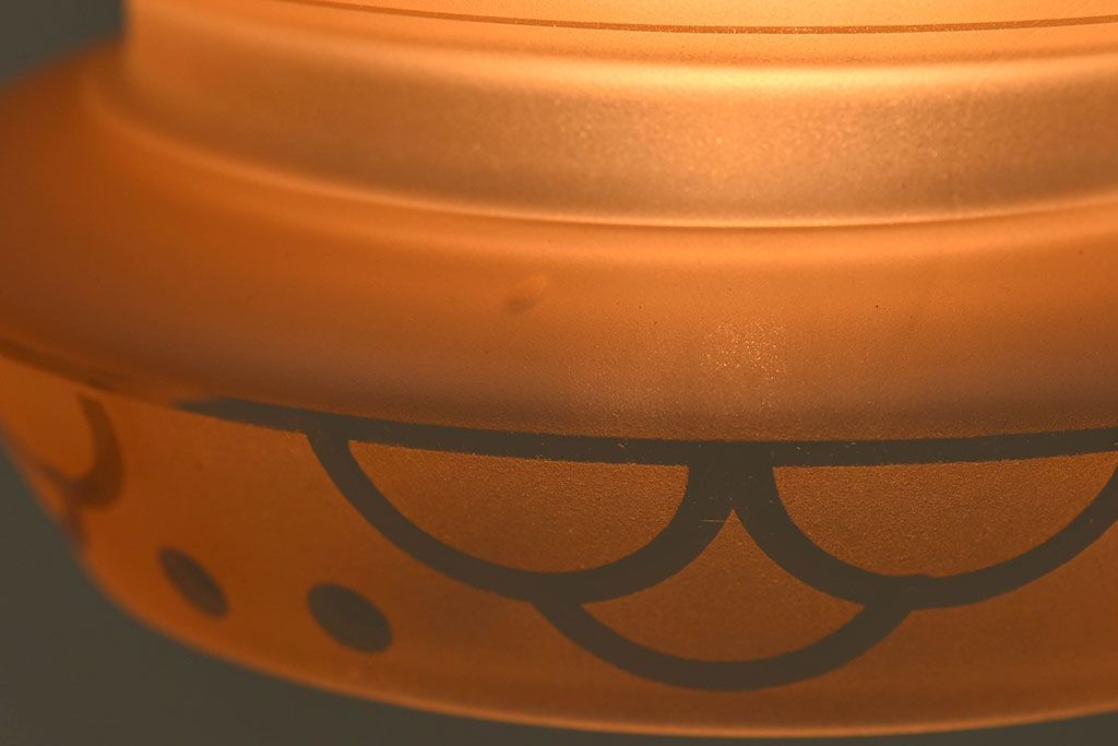 フランスアンティーク　すりガラスシェードのペンダントライト(天井照明)(3)