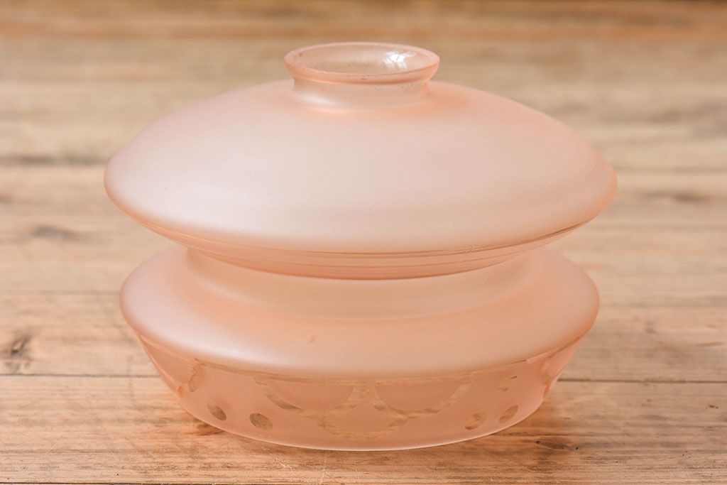 フランスアンティーク　すりガラスシェードのペンダントライト(天井照明)(3)