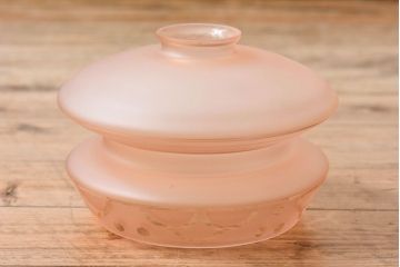 フランスアンティーク　すりガラスシェードのペンダントライト(天井照明)(3)