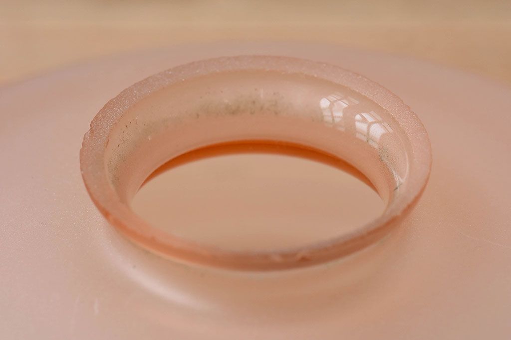 フランスアンティーク　すりガラスシェードのペンダントライト(天井照明)(3)