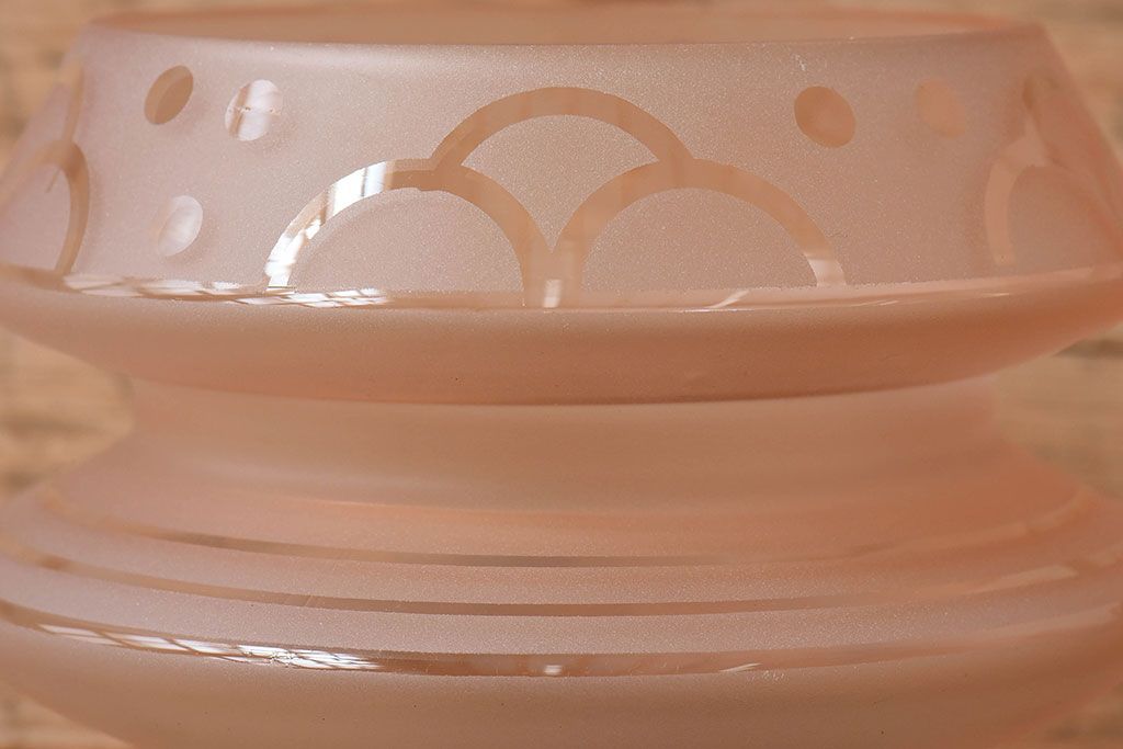 フランスアンティーク　すりガラスシェードのペンダントライト(天井照明)(3)