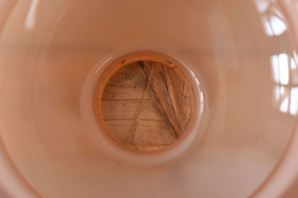 フランスアンティーク　すりガラスシェードのペンダントライト(天井照明)(3)