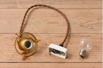 フランスアンティーク　すりガラスシェードのペンダントライト(天井照明)(3)