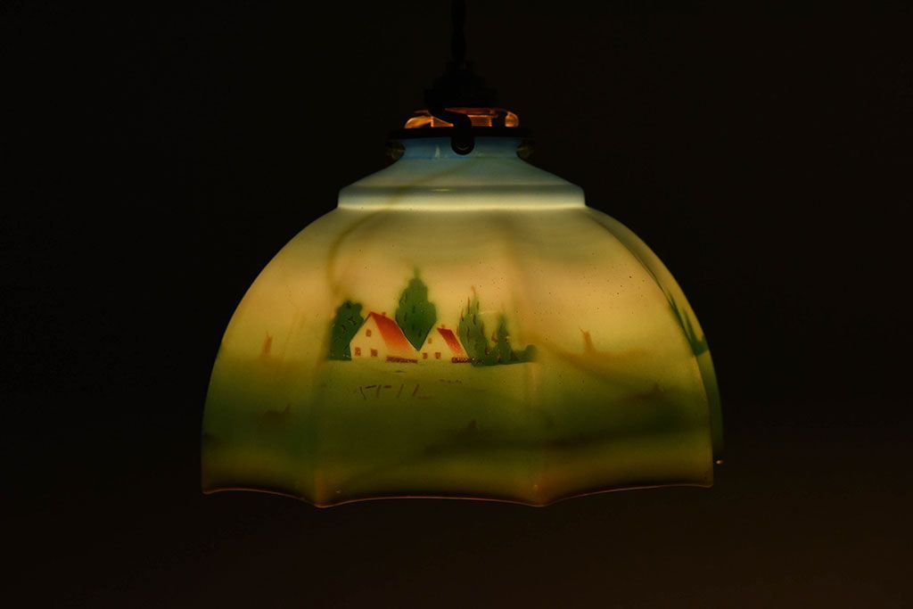 フランスアンティーク　レトロなデザインのペンダントライト(1)