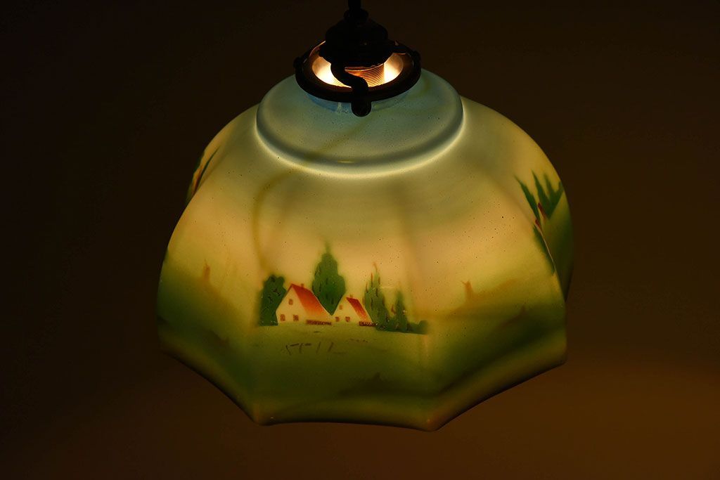 フランスアンティーク　レトロなデザインのペンダントライト(1)