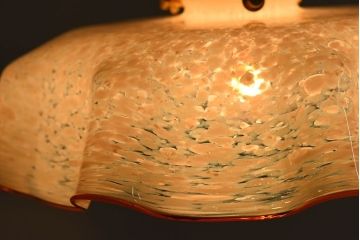 フランスアンティーク　上品なフリルシェードのペンダントライト(天井照明)(3)