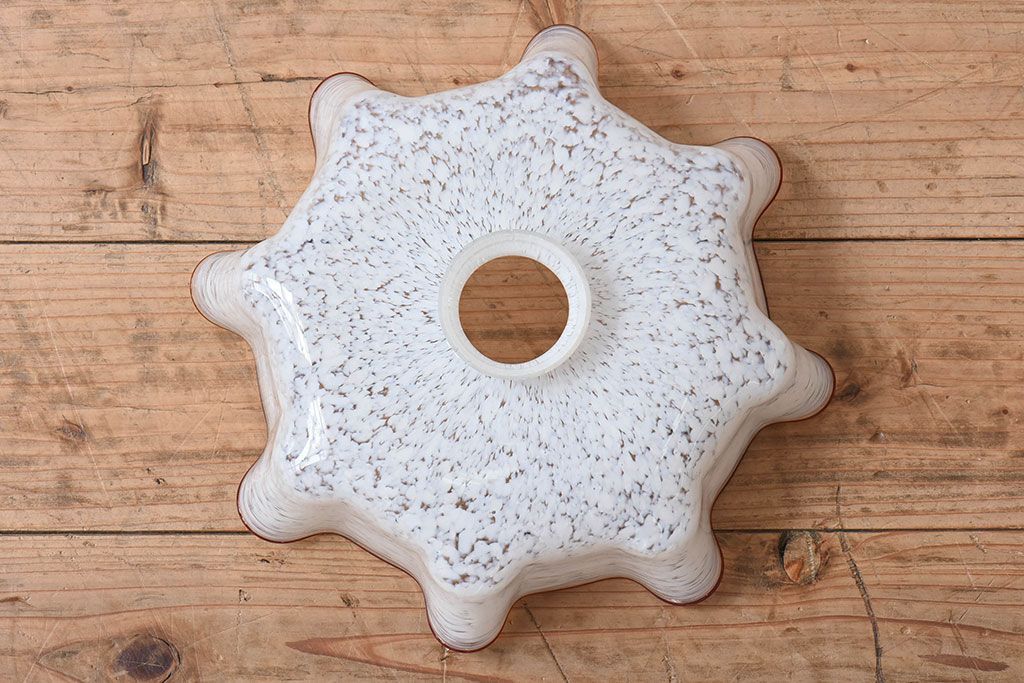 フランスアンティーク　上品なフリルシェードのペンダントライト(天井照明)(3)