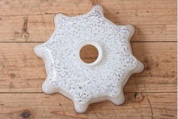 フランスアンティーク　上品なフリルシェードのペンダントライト(天井照明)(3)