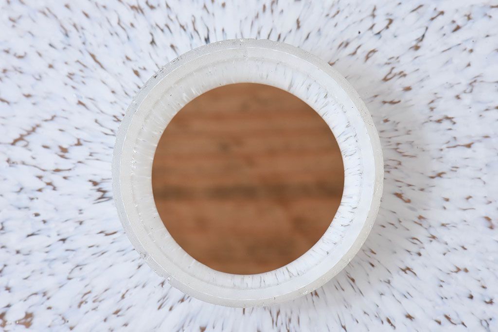 フランスアンティーク　上品なフリルシェードのペンダントライト(天井照明)(3)