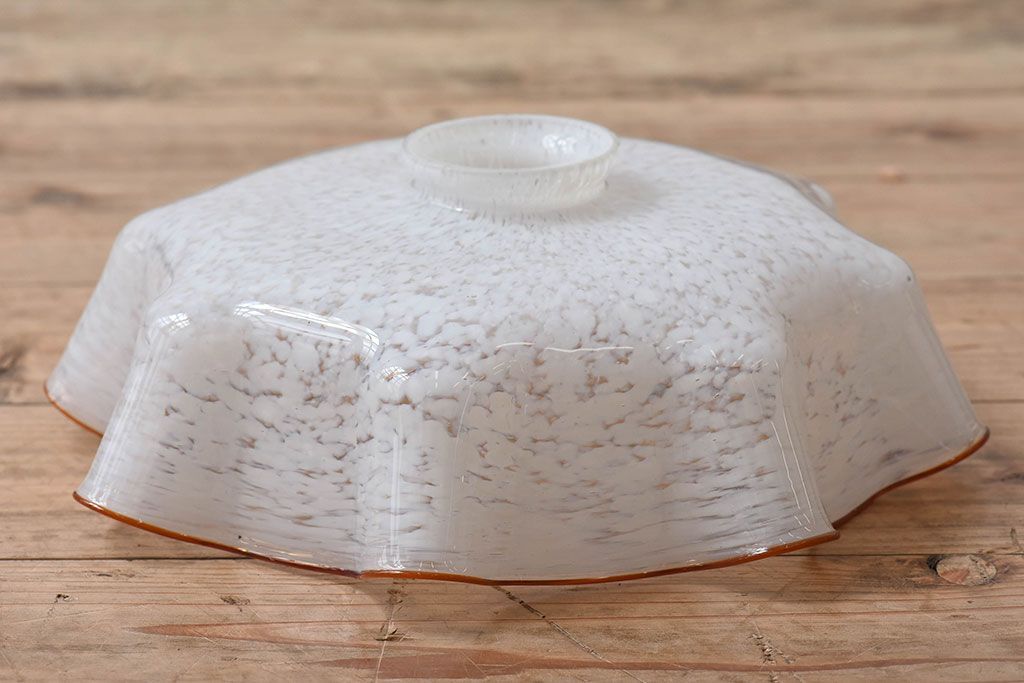 フランスアンティーク　上品なフリルシェードのペンダントライト(天井照明)(3)