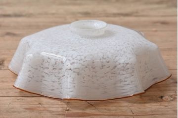 フランスアンティーク　上品なフリルシェードのペンダントライト(天井照明)(3)