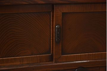 アンティーク家具　丸金具付き　和製アンティーク　前面欅材製の帳場箪笥