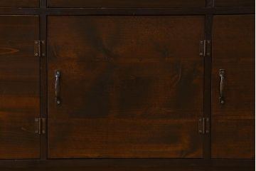 アンティーク家具　特大サイズ　引き出し・戸棚付き!古い木のマス目収納棚(収納棚、飾り棚)