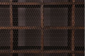 アンティーク家具　特大サイズ　引き出し・戸棚付き!古い木のマス目収納棚(収納棚、飾り棚)