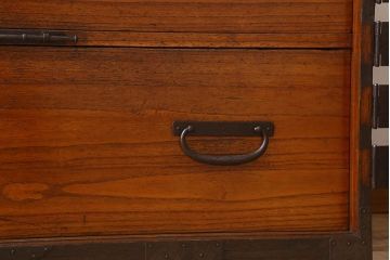 アンティーク家具　総桐材製　明治期!アンティークの観音箪笥ローボード(桐箪笥、桐たんす)