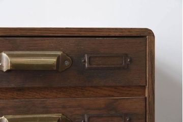 アンティーク家具　ネームプレート　ナラ材製のアンティーク小引き出し(1)