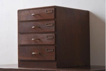 アンティーク家具　ネームプレート　ナラ材製のアンティーク小引き出し(2)