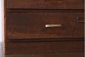 アンティーク家具　ネームプレート　ナラ材製のアンティーク小引き出し(2)