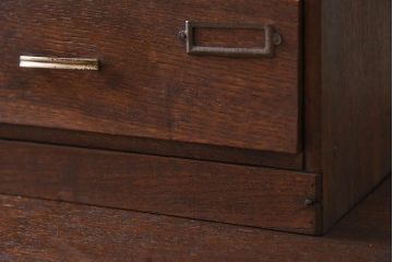 アンティーク家具　ネームプレート　ナラ材製のアンティーク小引き出し(2)